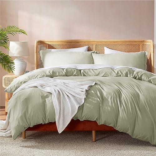 Nestl Light Sage California King Duvet Cover Sets - Soft Double