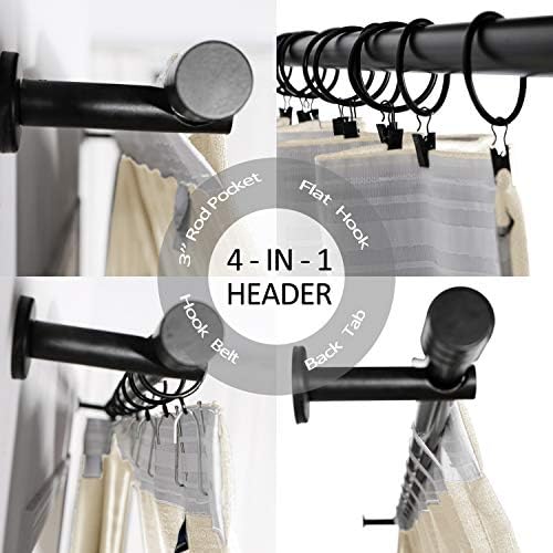 Macochico Faux Linen Curtain for Bedroom 50 W x 84 L Inch Drapes Panel