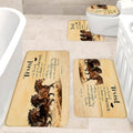 4 Piece Bathroom Rugs Set Horse Bath Mat Inspirational Quote Trust in