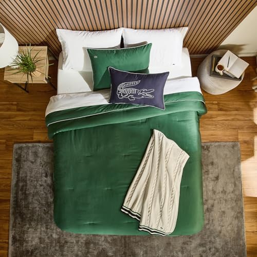 Lacoste Cable Knit Cotton Throw Blanket, Ivory, 50" x 70"