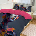 Duvet Cover Set King, 3D Abstract Leaf Beauty Brushed Microfiber