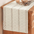 Artoid Mode Beige Woven Farmhouse Hollow Table Runner 12x36 Inch
