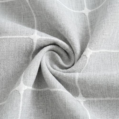 Horaldaily Farmhouse Plaid Tablecloth, Light Gray, 60×120 Inch