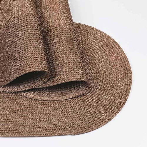 FunWheat Oval Braided Placemats Set of 8 Flat Packed 12x17.5in Light