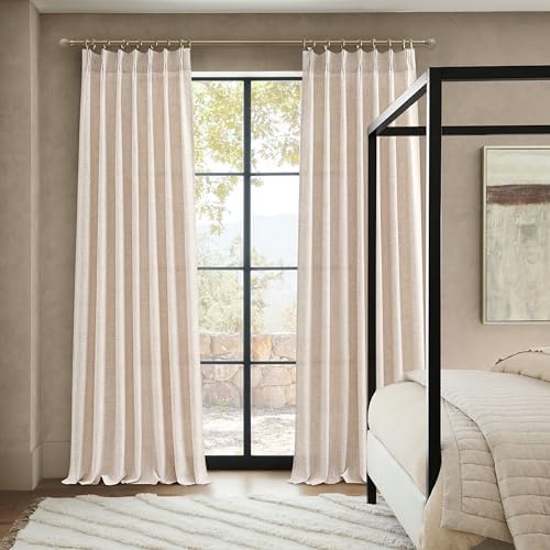 PleatedDrapes Modern Farmhouse Style Light Filtering Curtains for