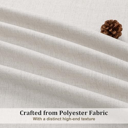 Extra Wide Pinch Pleated Natural Curtains 108 Inches Long, Soft Airy