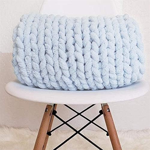 GIBZ Luxury Chunky Knit Blanket Chenille Handmade Yarn Knitted Throw