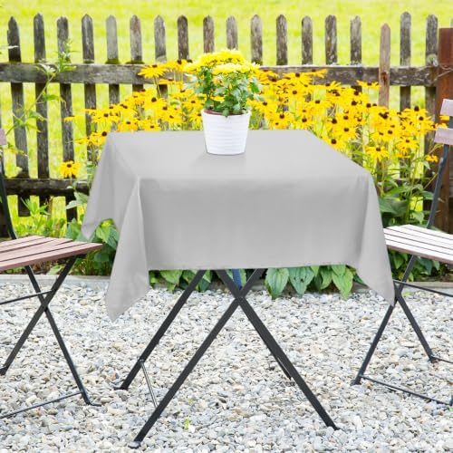 Gray Square Tablecloth 60 x 60 Inch
