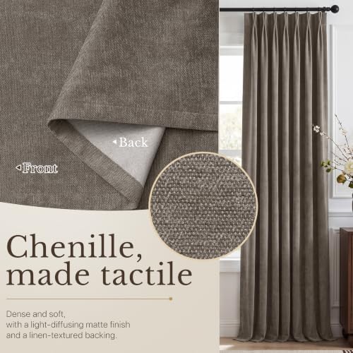 NICETOWN Full Blackout Pleated Curtains 96 inch Length 2 Panels