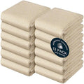 Beige Kitchen Towels, 12 Pack, 100% Cotton, Super Absorbent and Quick