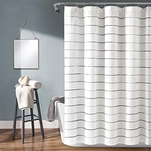 Lush Decor Ombre Stripe Yarn Dyed Cotton Shower Curtain, 72" W x 72"