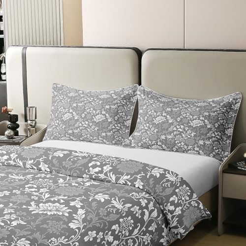 Feelyou Vintage Floral Spring Duvet Cover 100% Cotton Queen Size Boys