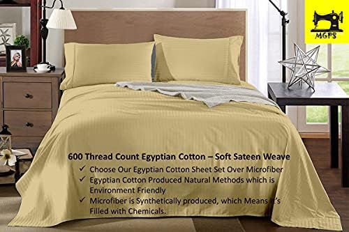 True Luxury Full Sheets, 600-Thread-Count 100% Egyptian Cotton Bed