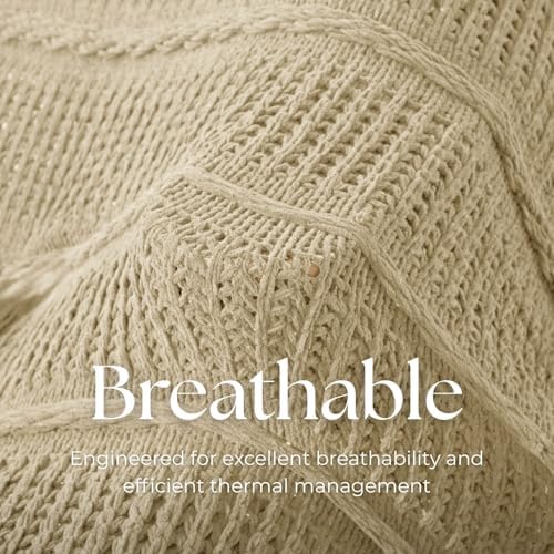 Boho Knitted Chenille Blanket with Tassels - Lightweight & Soft