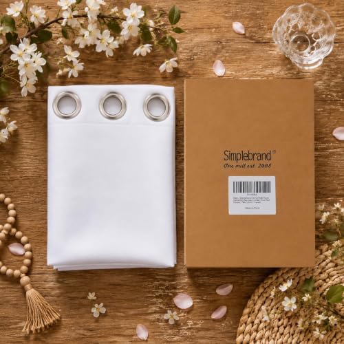 Simplebrand Grommet Room Darkening 108 Inch Long Curtains 2 Panel for