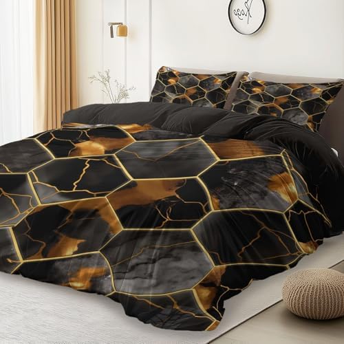 Abstract Geometric Marble Printed Bedding Set– Microfiber Duvet Cover