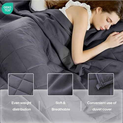 ZonLi Weighted Blanket for Adults (80"x87", 25lbs, Dark Grey)