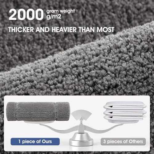 IM HOME Grey Bathroom Rugs Sets 2 Piece, Ultra Soft Plush Fluffy