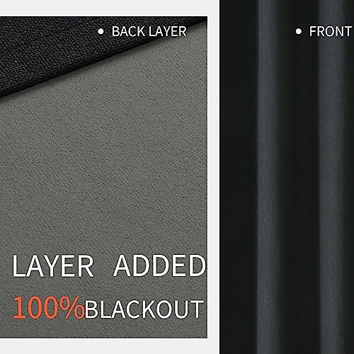 Joydeco Blackout Curtains 120 Inches Long 2 Panels Burg, Room