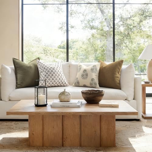 YCOLL Farmhouse Floral Pillow Covers 22x22 Set of 2, Rustic Country