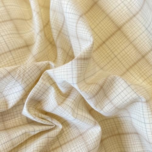 PinkMemory Beige Gingham Duvet Cover Bedding Queen 100% Washed Cotton