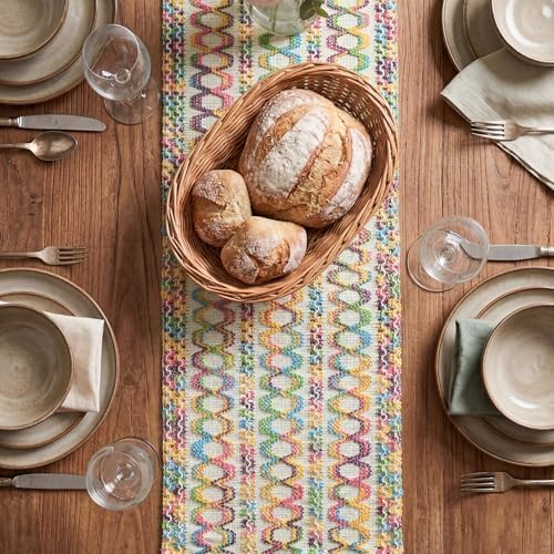 Artoid Mode Colorful Woven Farmhouse Hollow Table Runner 12x120 Inch