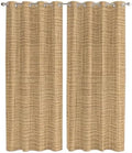 Brown Ochre Solid Color Window Curtains Panels with Silver