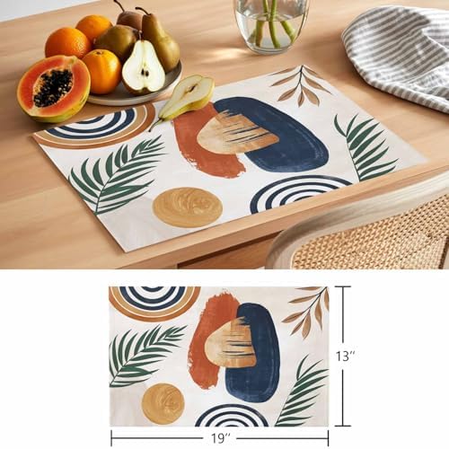 Placemats Set of 8, Boho Woven Placemat, Linen Place Mats for
