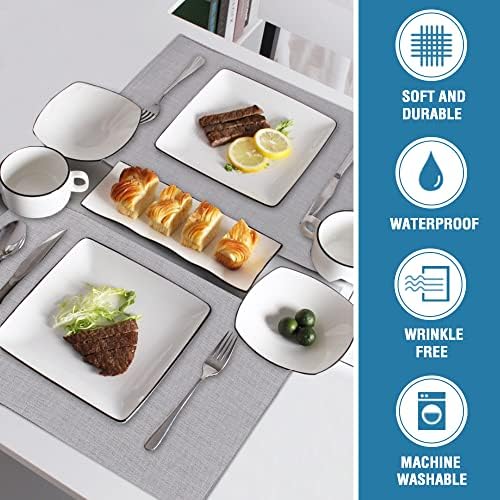 Linen Placemats Set of 6 Washable Solid Table mats for Dining Table