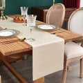 NEWISHER Farmhouse Rustic Table Runner Solid Beige Rectangular Table