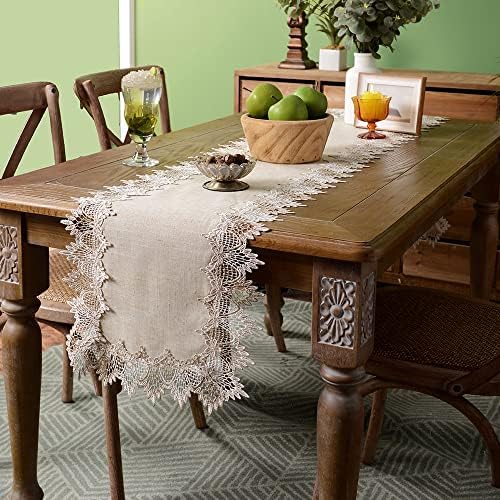 ARTABLE Grey Table Runner Coffee Farmhouse Rustic Macrame Dresser