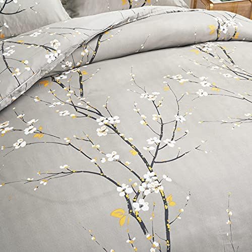 UOZZI BEDDING Branch Style Queen Duvet Cover Set with 2 Pillow Shams