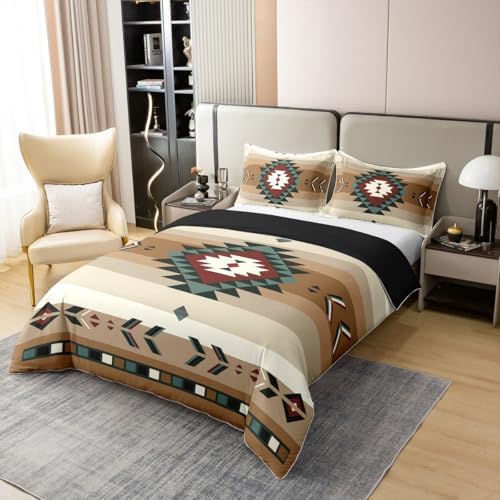 jejeloiu Southwest Native Design Duvet Cover Queen Size Ultra Soft