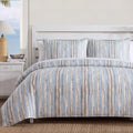 Herside 100% Cotton Striped Duvet Cover Set King Size, Gray Blue