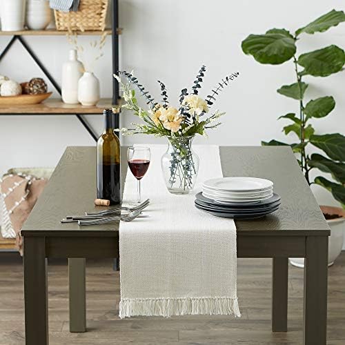 DII Variegated Tabletop Collection, Table Runner3x72, Off-White