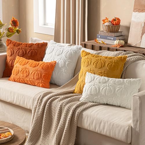 Fall Throw Pillow Covers 16 x 16 Pumpkin Decorative Halloween