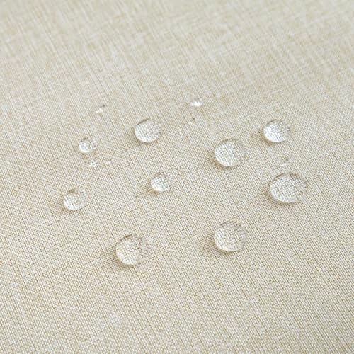 Round Imitation Linen Tablecloth 78 in Water-Resistant, Linen