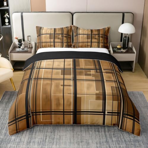 Erosebridal Boho Beige Brown Grey Duvet Cover Set Mid Century 100%