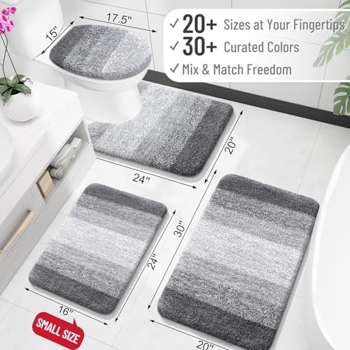 OLANLY Bathroom Runner Rug 59x24, Extra Soft Absorbent Microfiber Bath