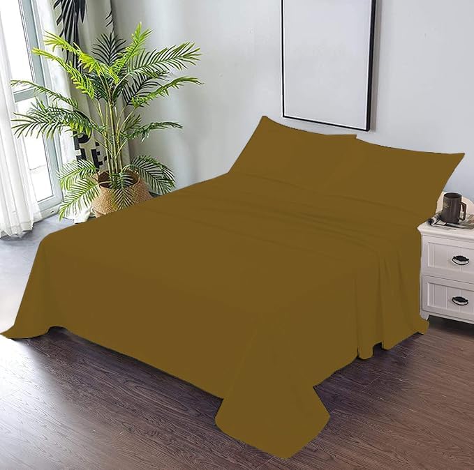Flat Sheet 1 Piece Oversized King Plus Size (120"x120") Inch 800