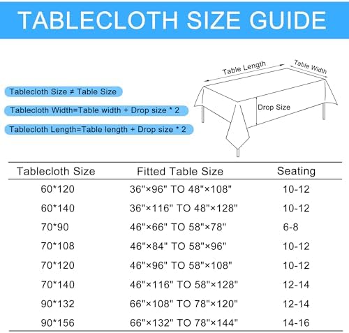 Hiasan 60 x 120 Inch Faux Linen Rectangle Tablecloth, Light Grey