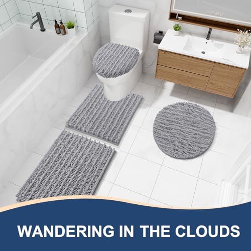 Arotive Luxury Chenille Bathroom Rugs Set, Ultra Soft and Absorbent