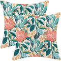Coral Floral Pillow Covers 20x20 Inch Set of 2, Turquoise Orange