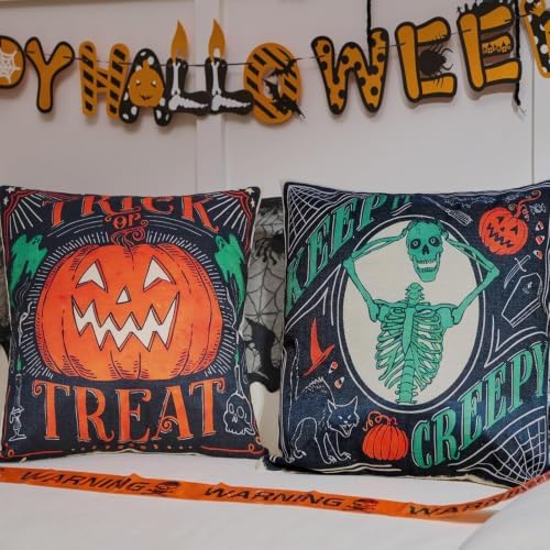 Vintage Halloween Decor-Throw Pillow Covers 20x20 in set of 4