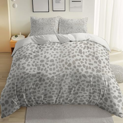 Abstract Spots Texture Duvet Covers Queen, 3 Pieces Ultra Brushed