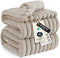 Bedsure Soft Cal Size Blanket for Bed Beige 102"x96"