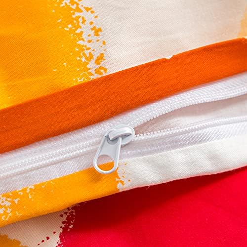 SUSYBAO Floral Duvet Cover Queen 100% Cotton Burnt Orange Flower Duvet