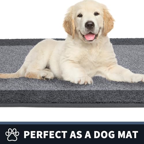 PURRUGS Hallway Runner Rug, 24" x 60", Light Grey & Grey
