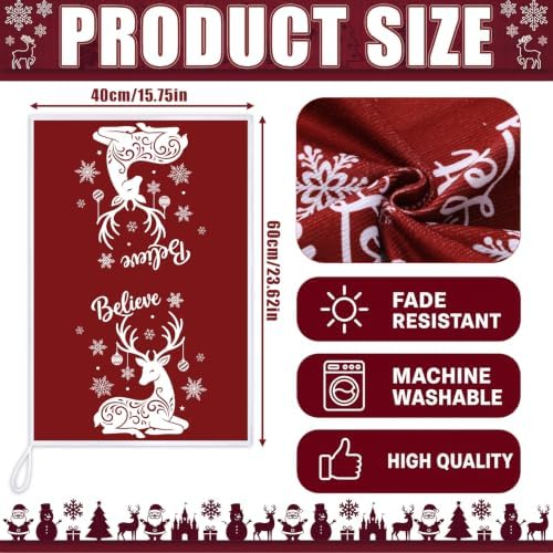 Bencailor 16 Pcs Christmas Kitchen Towels, Red White Dish Cloths