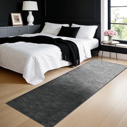 LIANLAM 2x6 Washable Runner Rugs, Gray Stainproof Non-Slip for Hallway